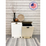 Espresso Top Double Tilt- Out Trash Cabinet with Soft Close Hardware
