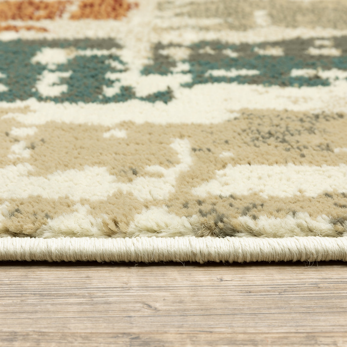Style Haven Igelosa Distressed Patchwork Orange/Grey Area Rug