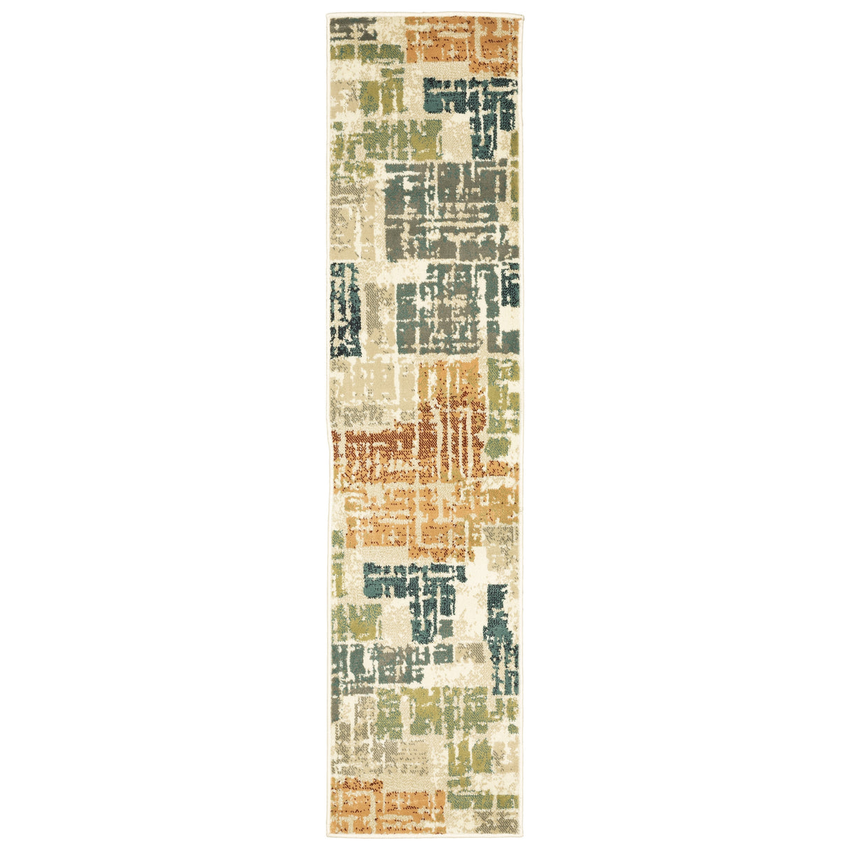 Style Haven Igelosa Distressed Patchwork Orange/Grey Area Rug
