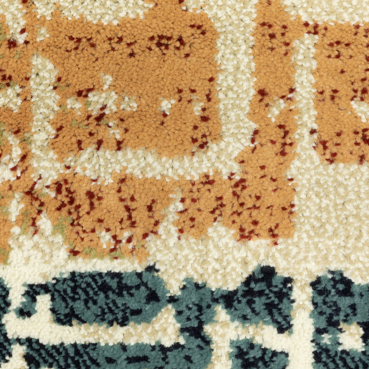 Style Haven Igelosa Distressed Patchwork Orange/Grey Area Rug