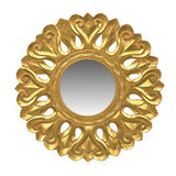 Essential Decor & Beyond 2pc. Wood Carved Accent Mirror EN18518 - Gold/Silver - 3.5 x 24 x 24