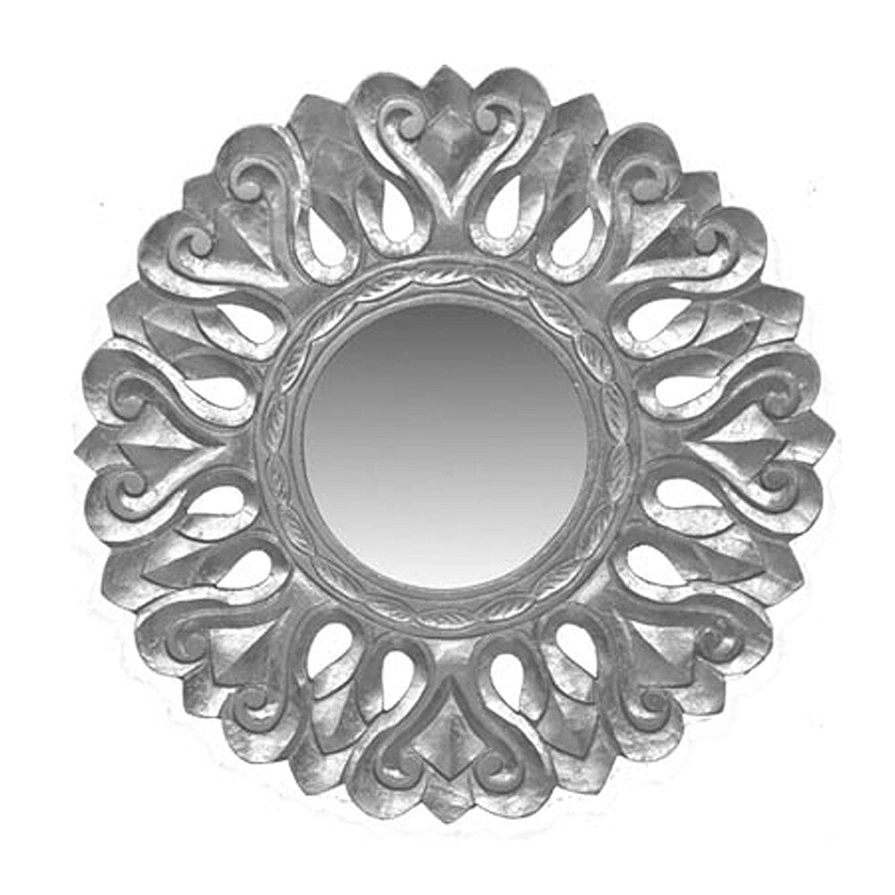 Essential Decor & Beyond 2pc. Wood Carved Accent Mirror EN18518 - Gold/Silver - 3.5 x 24 x 24