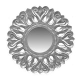 Essential Decor & Beyond 2pc. Wood Carved Accent Mirror EN18518 - Gold/Silver - 3.5 x 24 x 24