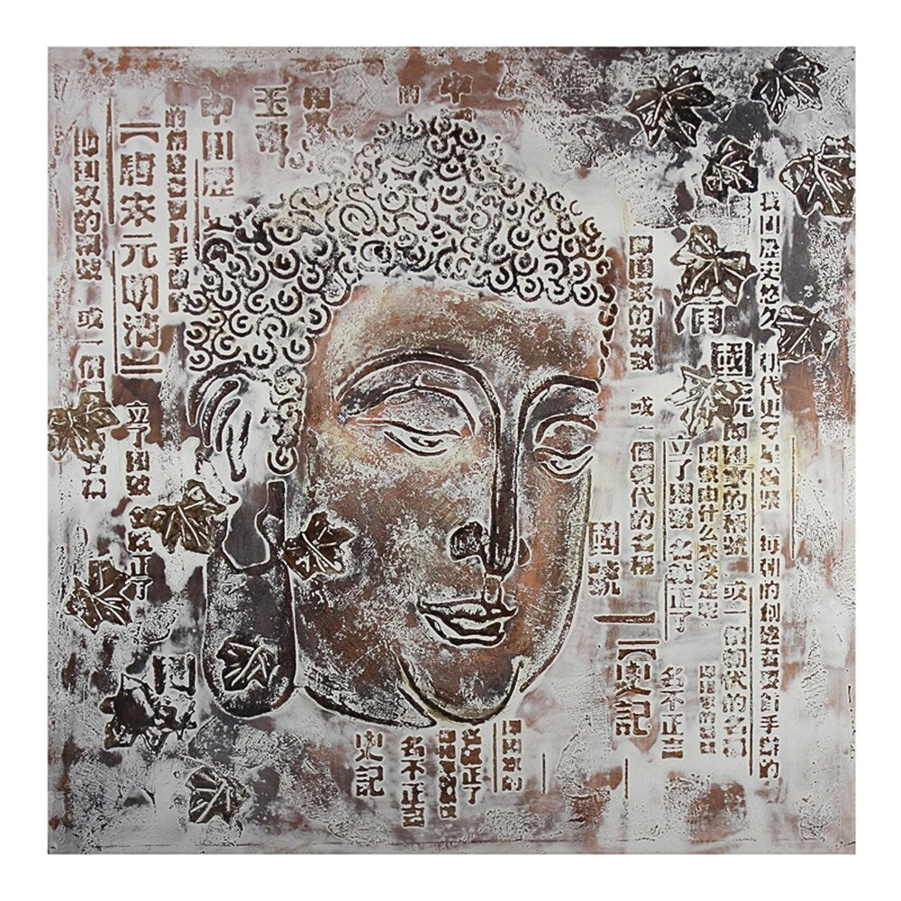 Essential Decor & Beyond 'Buddha' Oil Painting on Canvas EN18074 - Brown