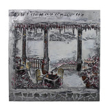 Essential Decor & Beyond Patio by the Lake Oil Painting EN40694 - Grey