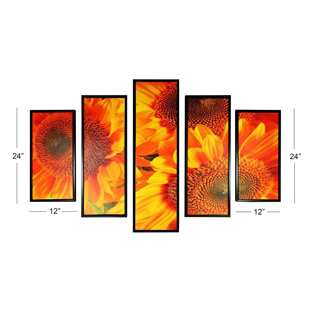 Essential Decor & Beyond Sunflowers 5 pc Wall Decor - Yellow