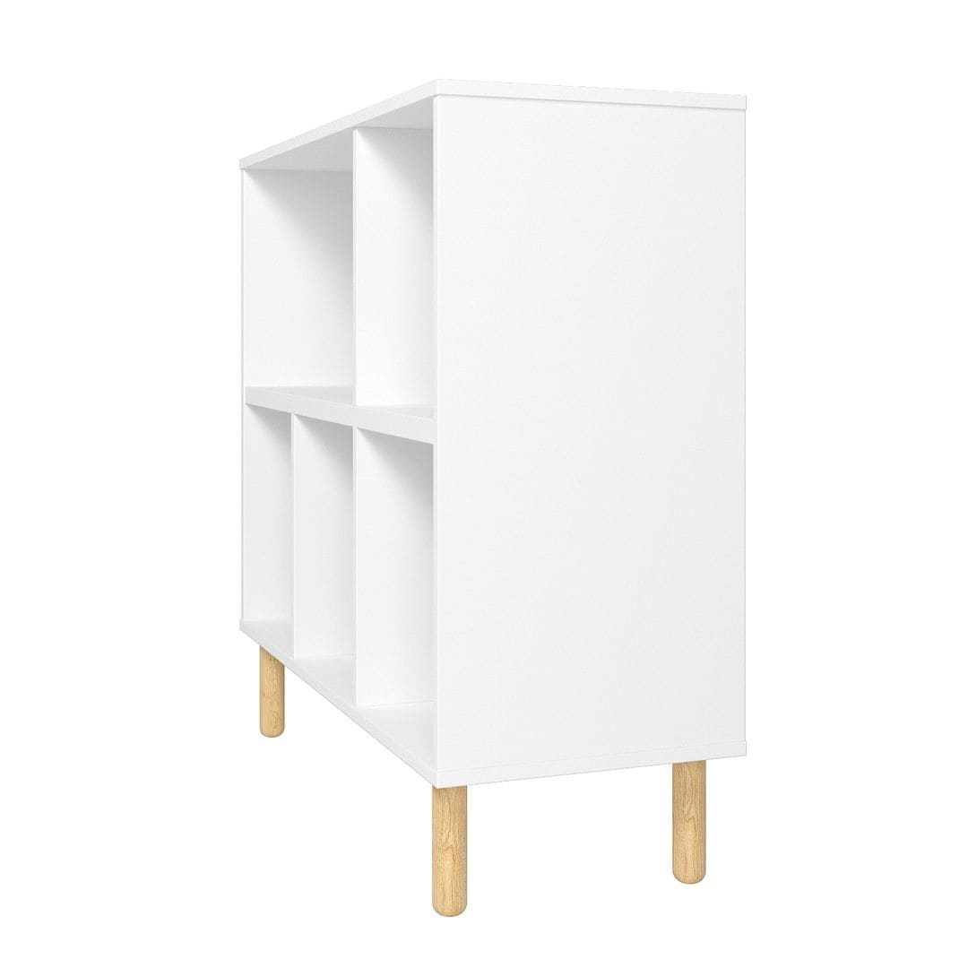 Essex 33.66 Low Bookcase with 5 Shelves in White and Zebra