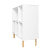 Essex 33.66 Low Bookcase with 5 Shelves in White and Zebra