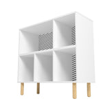 Essex 33.66 Low Bookcase with 5 Shelves in White and Zebra