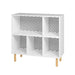 Essex 33.66 Low Bookcase with 5 Shelves in White and Zebra
