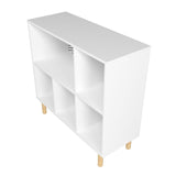 Essex 33.66 Low Bookcase with 5 Shelves in White and Zebra
