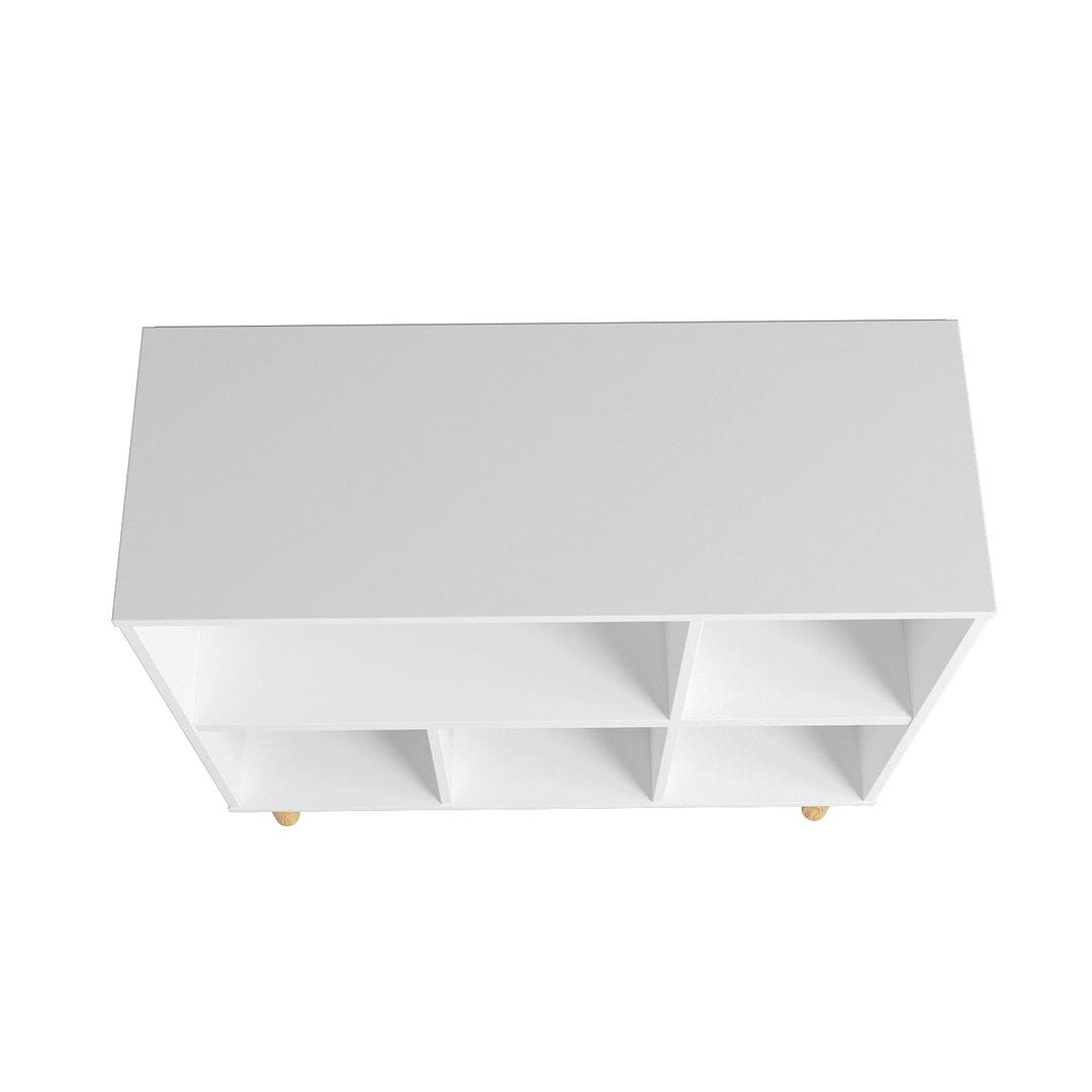 Essex 33.66 Low Bookcase with 5 Shelves in White and Zebra