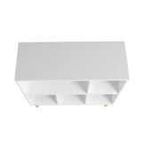 Essex 33.66 Low Bookcase with 5 Shelves in White and Zebra