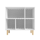Essex 33.66 Low Bookcase with 5 Shelves in White and Zebra