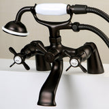 Kingston Brass Essex 6-inch Centers Deck Mount Faucet/ Hand Shower for Clawfoot Tub