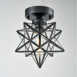 Este Industrial Moravian Star Ceiling Light with Clear Glass 8 Inches
