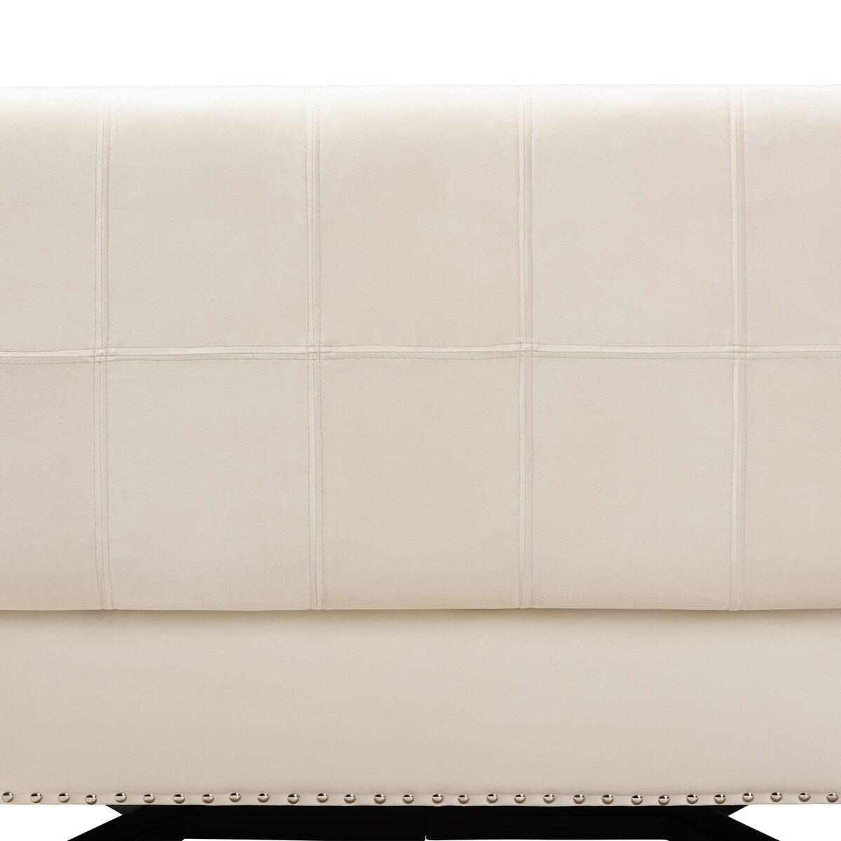 Esther Modern and Contemporary Beige Velvet Fabric Upholstered and Dark Brown Finished Wood Storage Ottoman