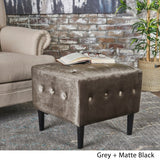 Esther Tufted Velvet Square Ottoman Stool by Christopher Knight Home