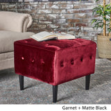 Esther Tufted Velvet Square Ottoman Stool by Christopher Knight Home