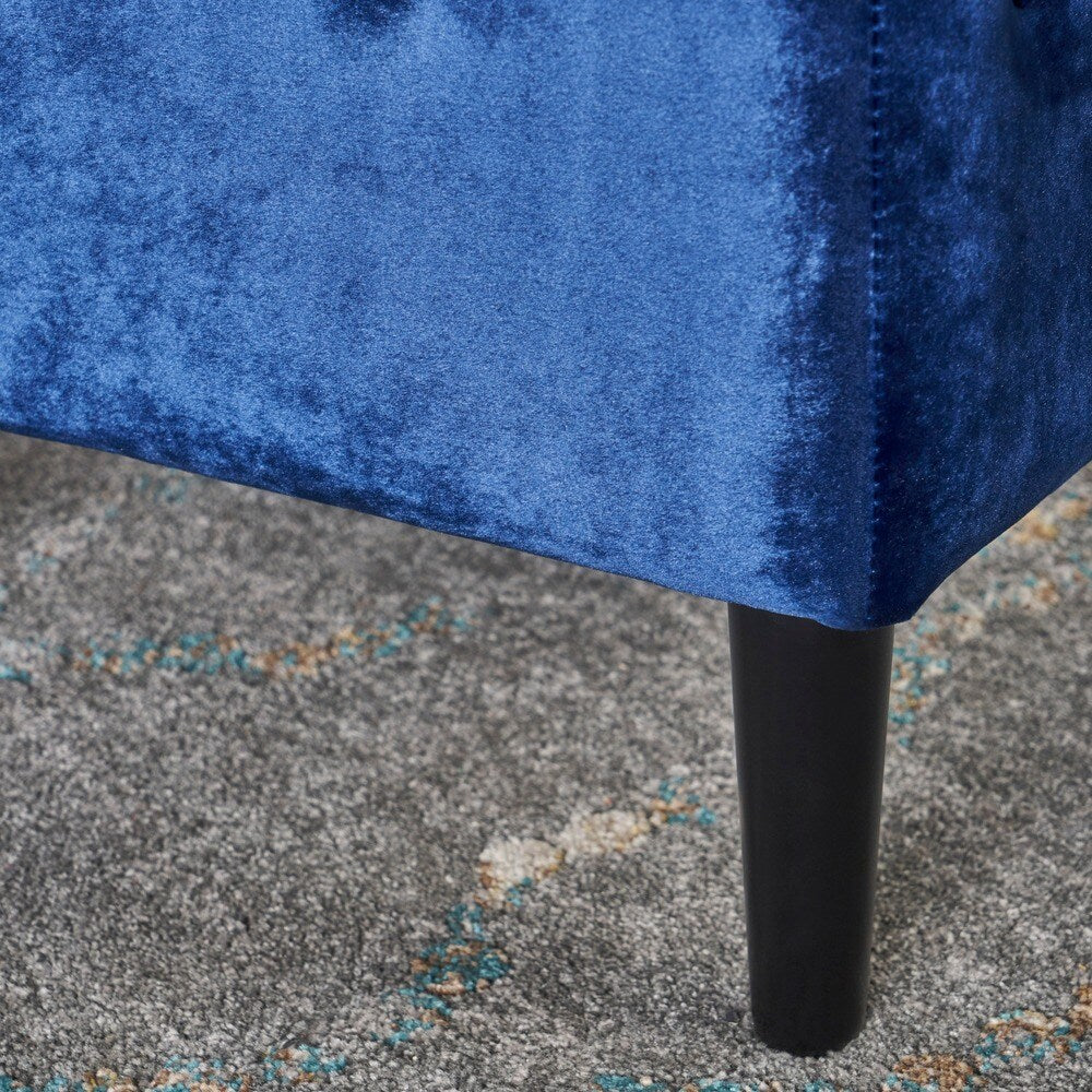 Esther Tufted Velvet Square Ottoman Stool by Christopher Knight Home