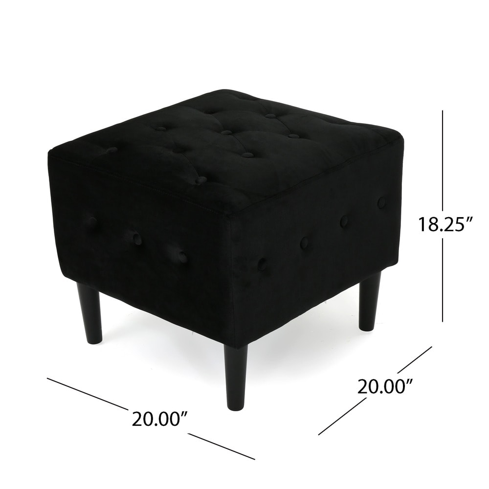 Esther Tufted Velvet Square Ottoman Stool by Christopher Knight Home