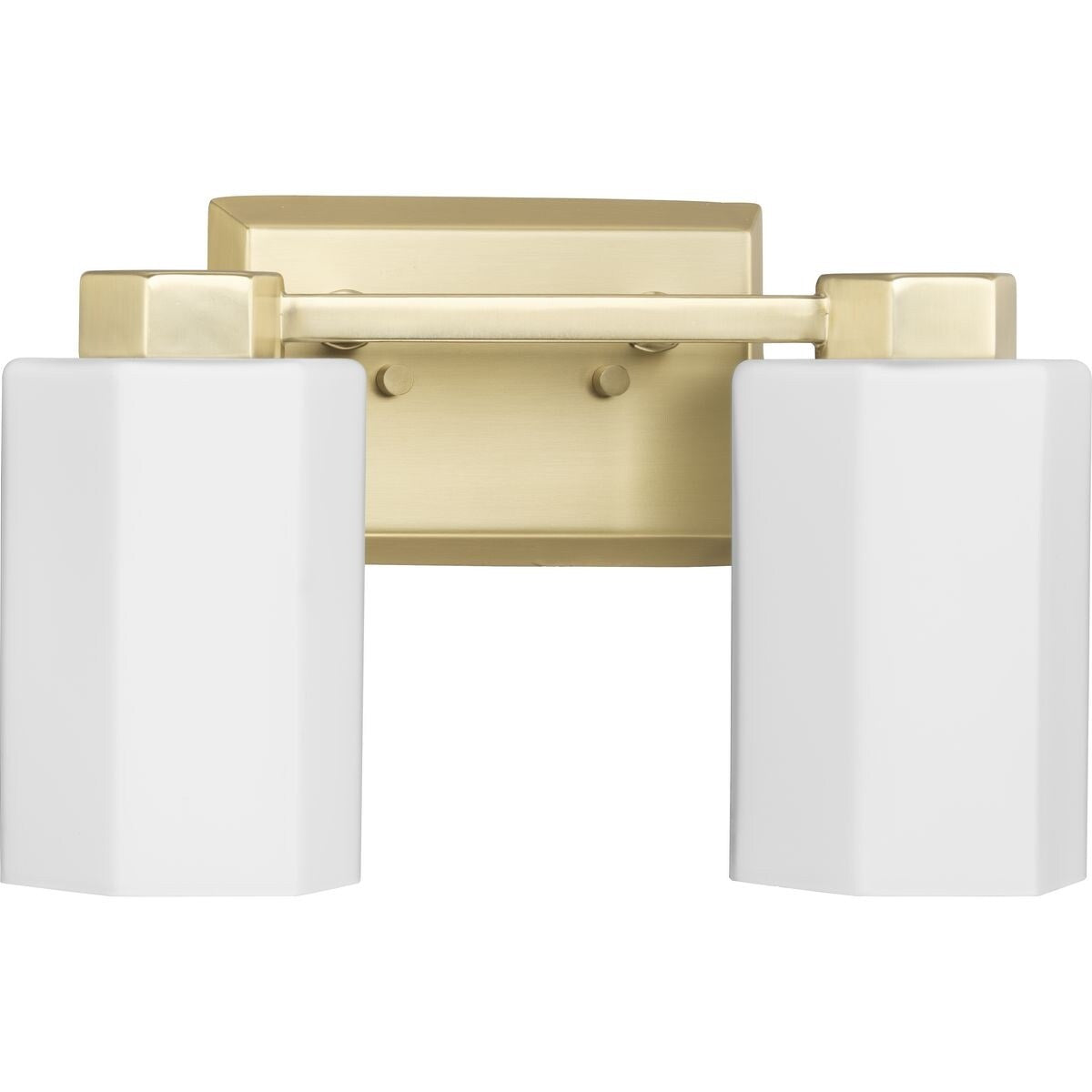 Estrada Collection Two-Light Brushed Gold Contemporary Bath & Vanity Light - 13.37 in x 5.37 in x 8.37 in