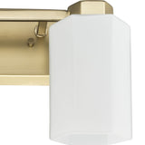 Estrada Collection Two-Light Brushed Gold Contemporary Bath & Vanity Light - 13.37 in x 5.37 in x 8.37 in