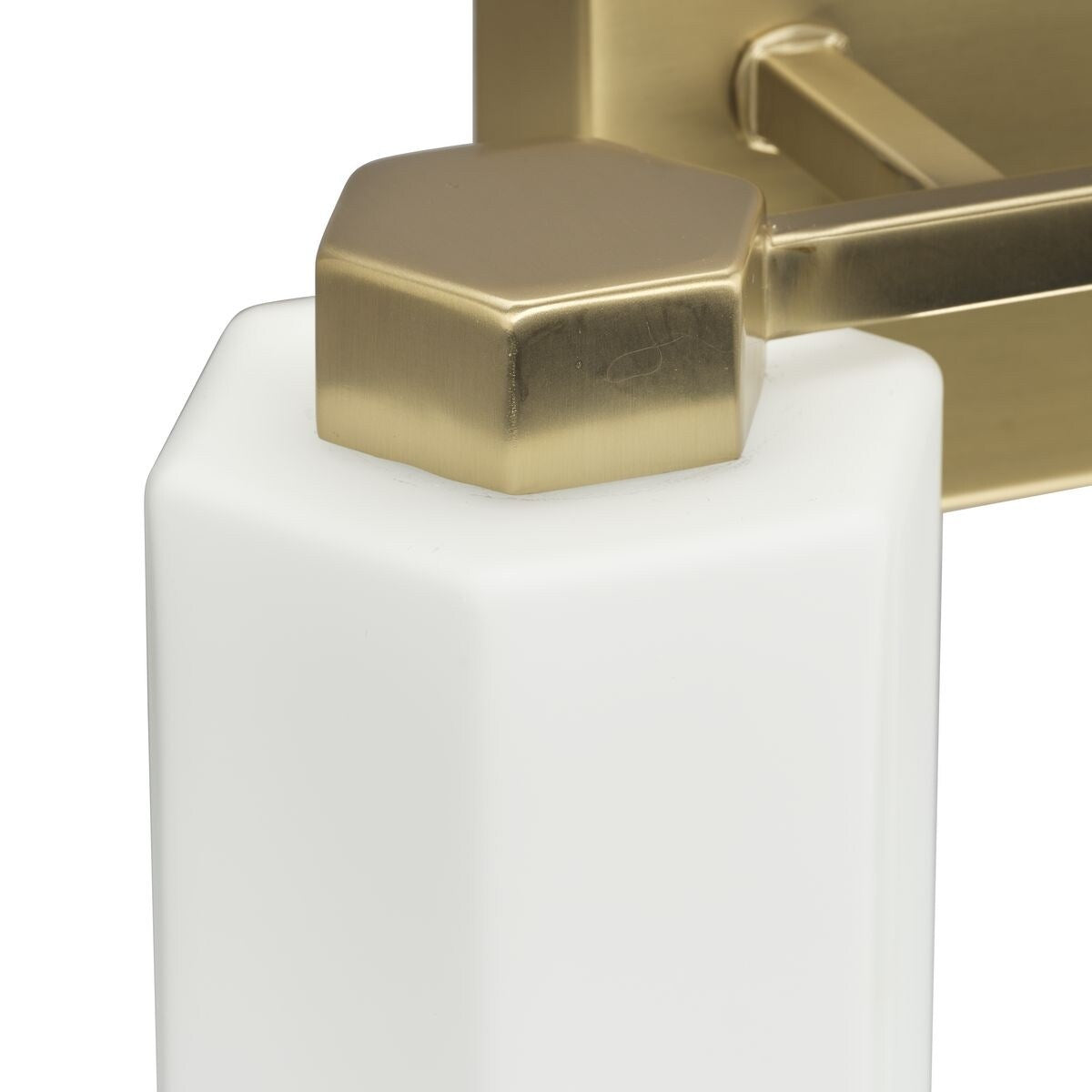 Estrada Collection Two-Light Brushed Gold Contemporary Bath & Vanity Light - 13.37 in x 5.37 in x 8.37 in