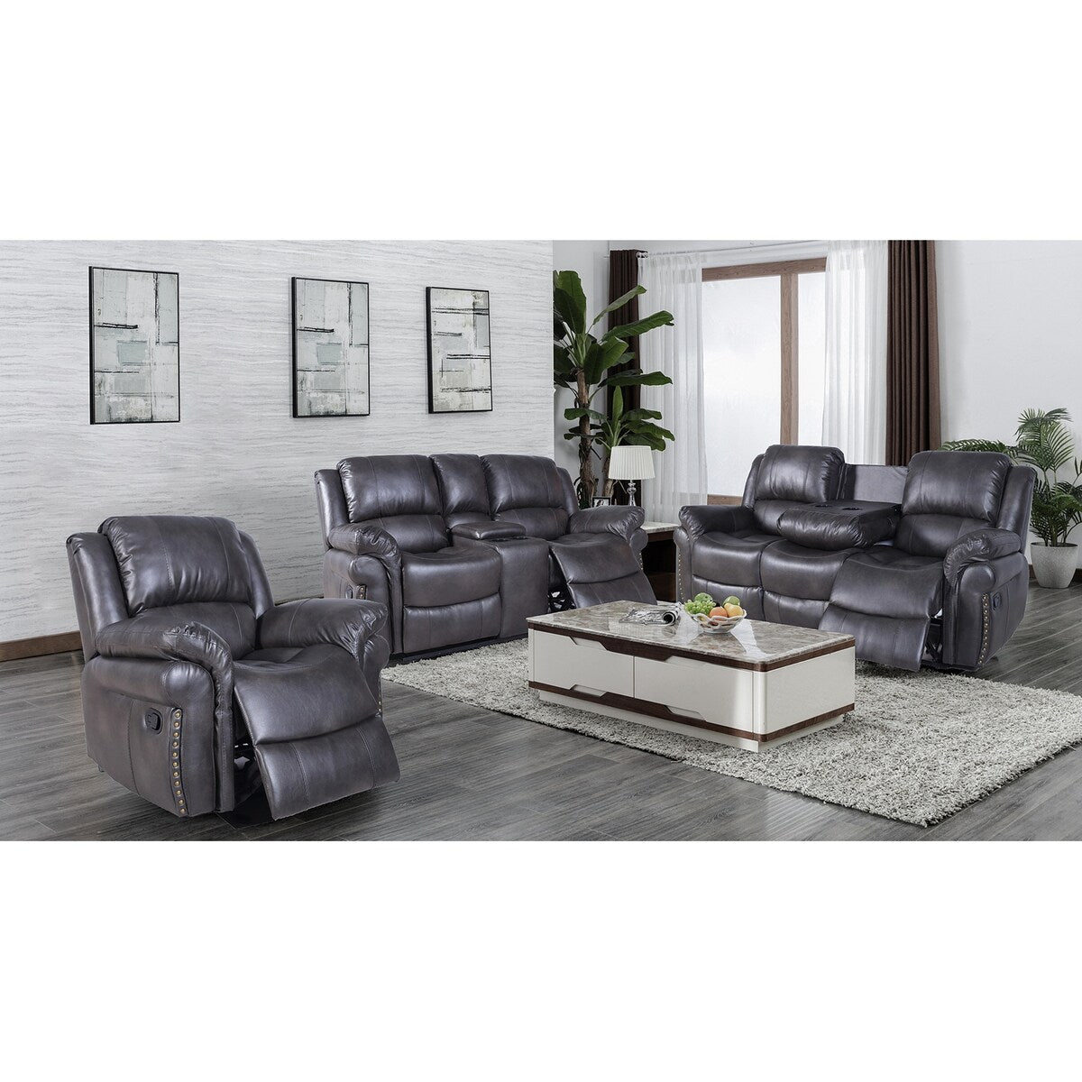 Etsan 3 Piece Faux Leather Reclining set