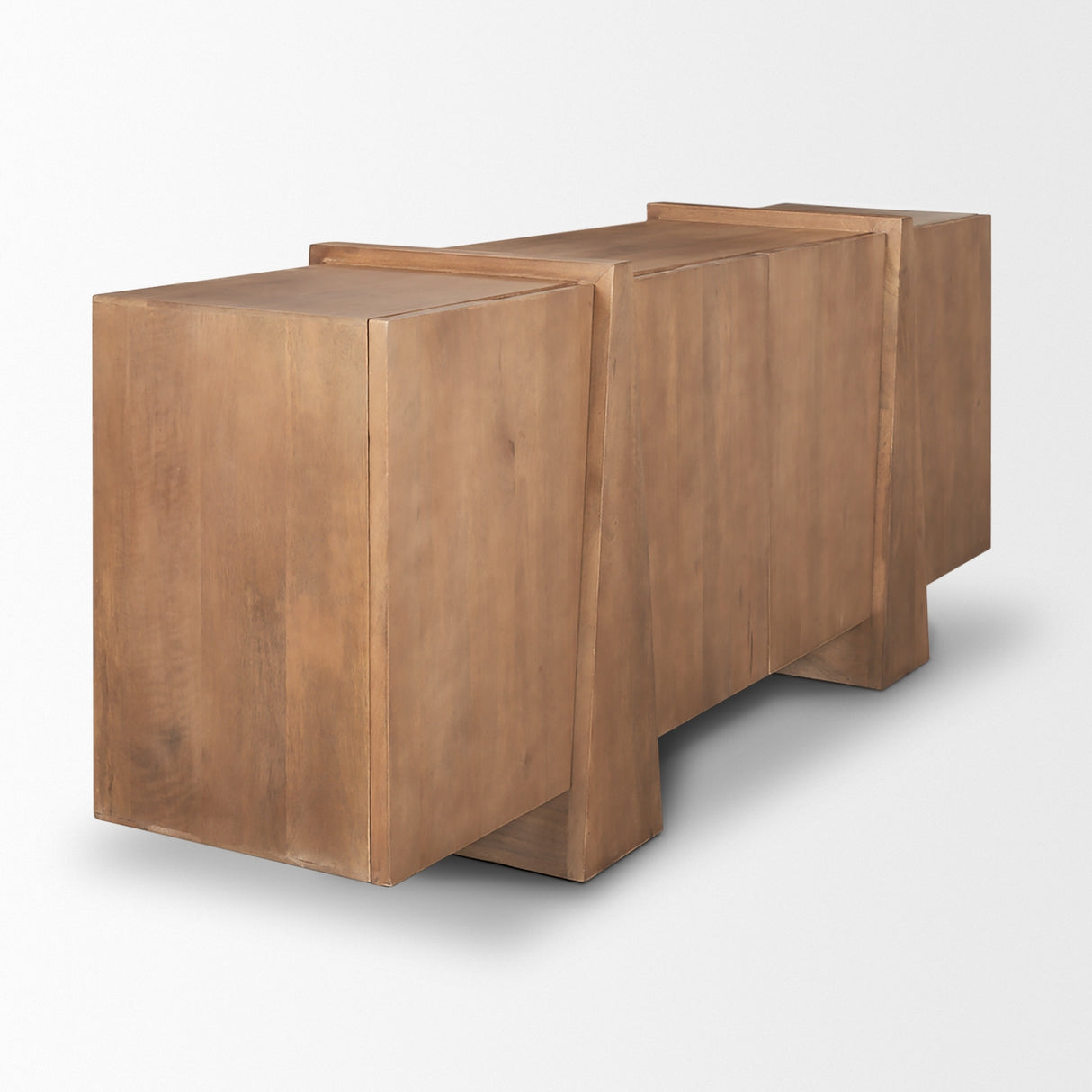 Eula Medium Brown Solid Wood 4-Door Sideboard