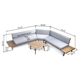 Eulah Minimalist V-shaped Wood 4-piece Sectional Set by Christopher Knight Home