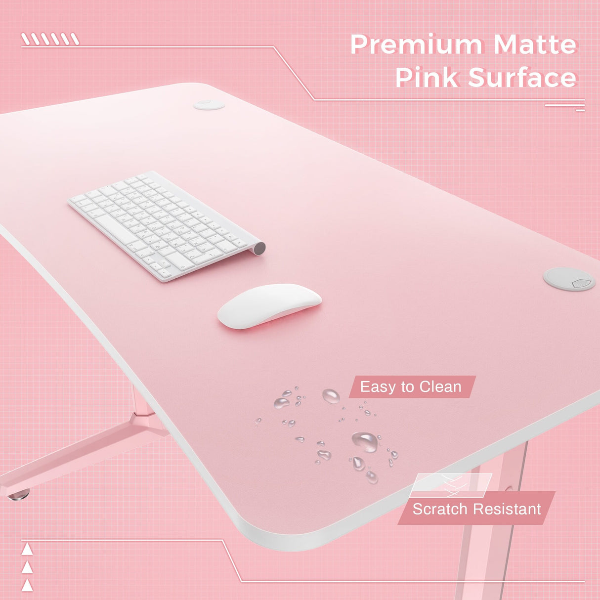 Eureka 47" Pink Gaming Desk Home Office Computer Writing Desk