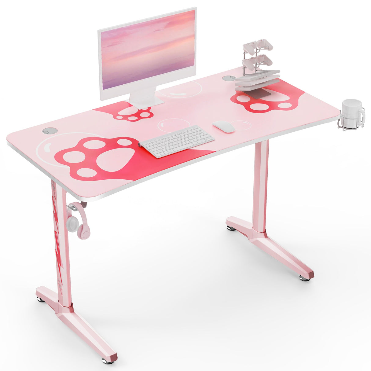 Eureka 47" Pink Gaming Desk Home Office Computer Writing Desk
