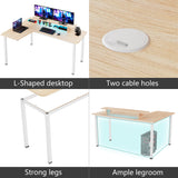 60 Inch Led L Shaped Desk Computer Corner Desk with Monitor Stand