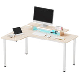 60 Inch Led L Shaped Desk Computer Corner Desk with Monitor Stand