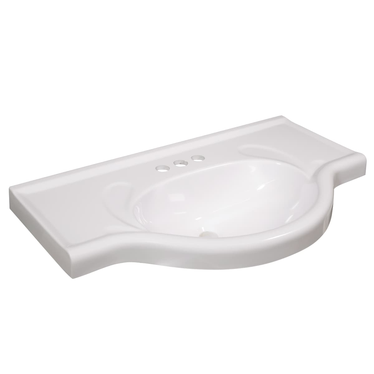 Euro Vanity Top 25 in. x 17.5 in. in Solid White