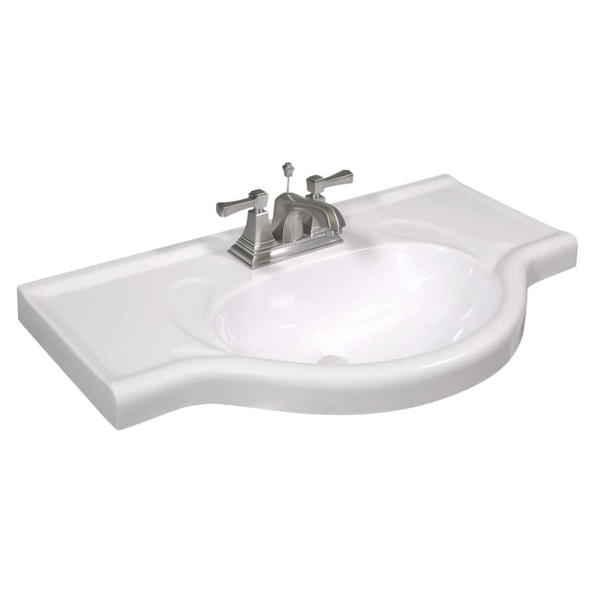 Euro Vanity Top 25 in. x 17.5 in. in Solid White