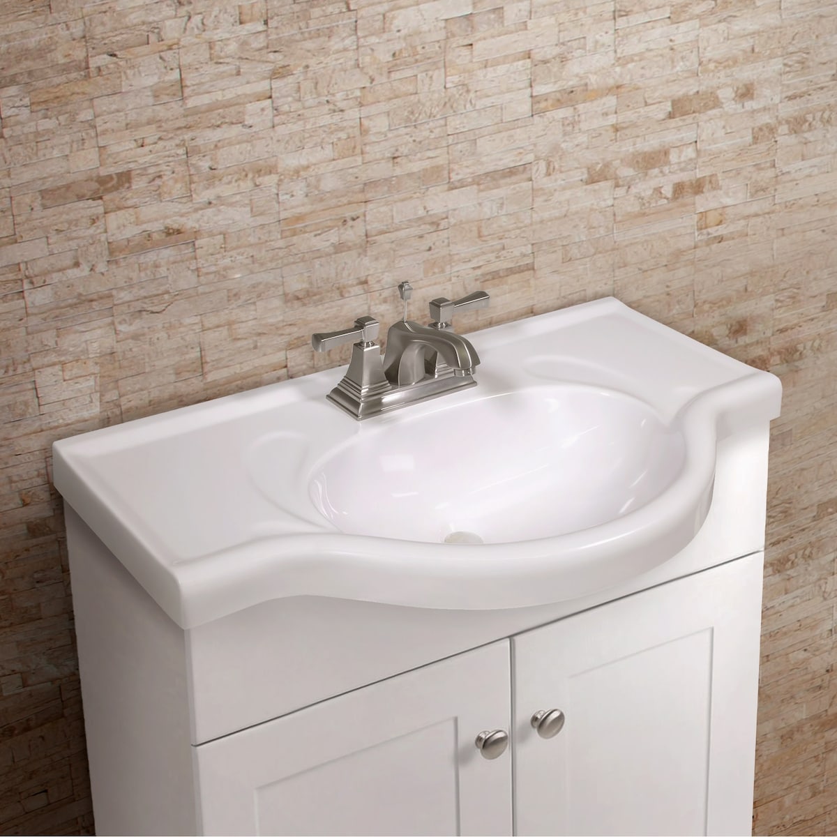 Euro Vanity Top 25 in. x 17.5 in. in Solid White