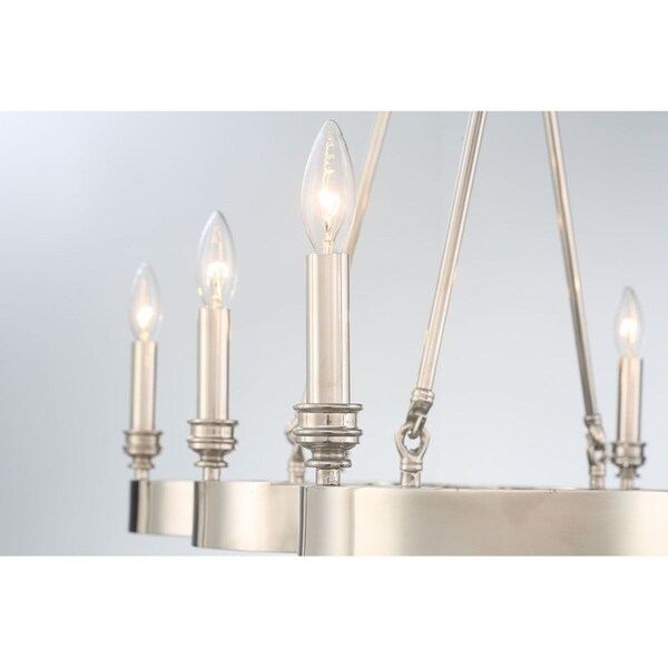 Eurofase Leyton Flowing 6-Light Candle Chandelier - 33709-017 - 24" high x 33.50" in diameter - 24" high x 33.50" in diameter