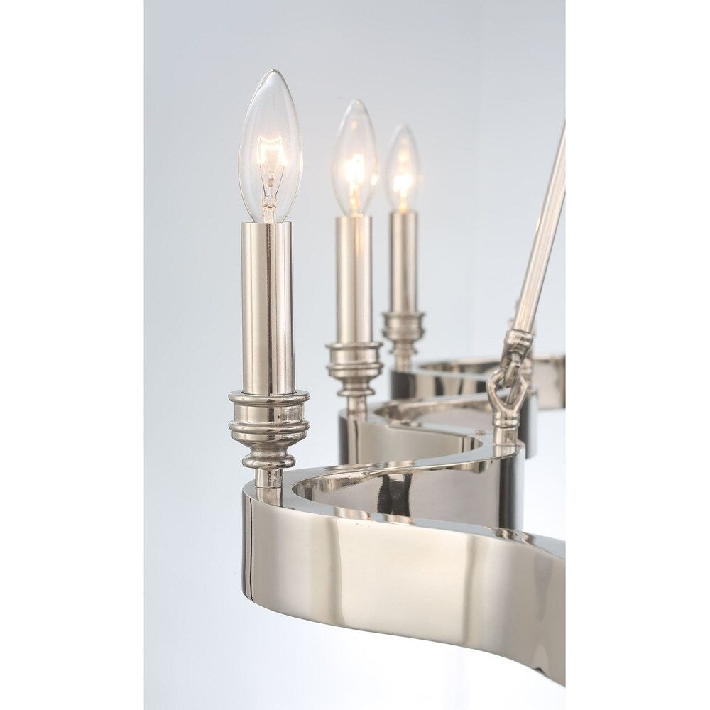 Eurofase Leyton Flowing 6-Light Candle Chandelier - 33709-017 - 24" high x 33.50" in diameter - 24" high x 33.50" in diameter