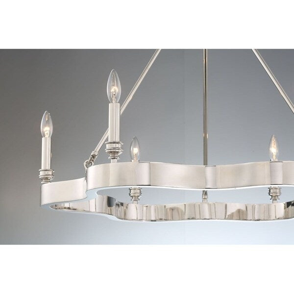 Eurofase Leyton Flowing 6-Light Candle Chandelier - 33709-017 - 24" high x 33.50" in diameter - 24" high x 33.50" in diameter