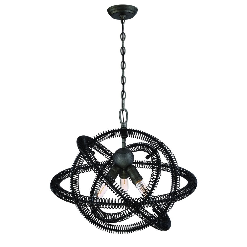 Eurofase Orbita Vintage Bronze Coiled Rings Chandelier - 31387-019 - 21.25" high x 22.5" in diameter