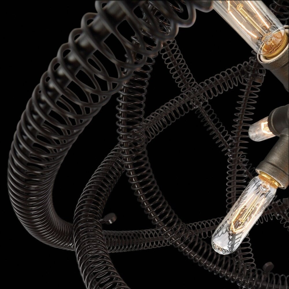 Eurofase Orbita Vintage Bronze Coiled Rings Chandelier - 31387-019 - 21.25" high x 22.5" in diameter