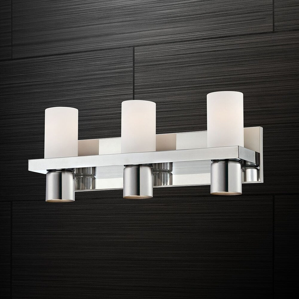 Eurofase Pillar 4-Light Bathbar, Brushed Nickel Finish - 23279-025 - 8" high x 28" wide