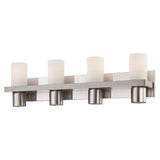 Eurofase Pillar 4-Light Bathbar, Brushed Nickel Finish - 23279-025 - 8" high x 28" wide