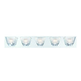 Eurofase Trent Double Glass 5 LED Bathbar, Frosted and Clear Glass Shade, Chrome Finish - 31803-014 - 5.25" high x 31.5" wide