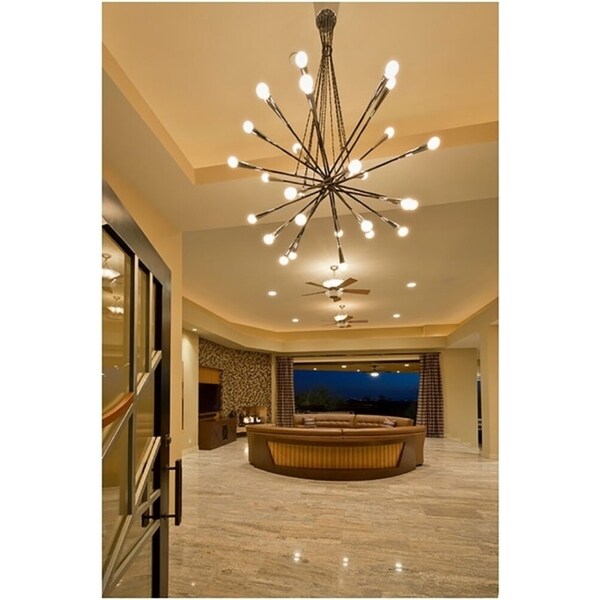 Eurofase Zazu 28-Light Pendant, Black Finish - 19800-011 - 44" high x 44" in diameter - 44" high x 44" in diameter