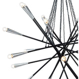 Eurofase Zazu 28-Light Pendant, Black Finish - 19800-011 - 44" high x 44" in diameter - 44" high x 44" in diameter