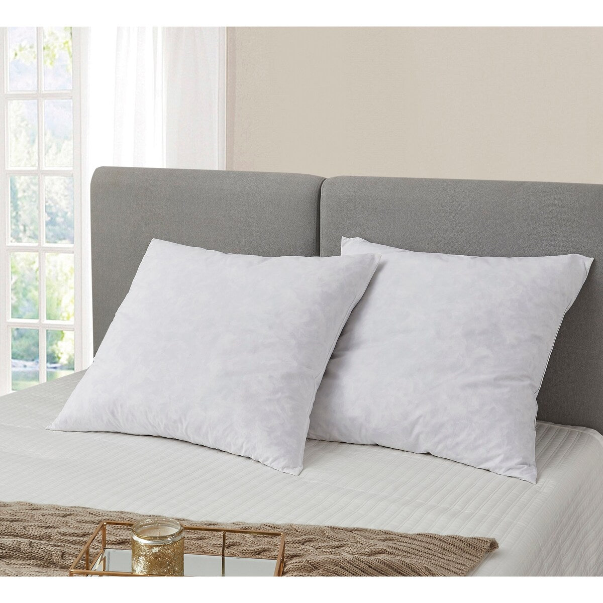 European 26-inch Square 230 Thread Count Down Alternative Pillow (Set of 2)