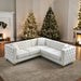 European Design Chesterfield Velvet Sofa L-Shaped Sectional Couch, 5-Seater Corner Sofas